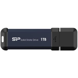 Silicon Power SP001TBUF3S60VPB Portable Stick-Type SSD 1TB, MS60, USB 3.2 Gen 2 Type-A, Read up to 600MB/s, Write up to 500MB/s, Blue