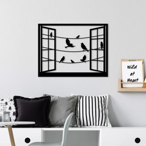 Wallity Metalna zidna dekoracija, Birds in Front Of The Window - 3