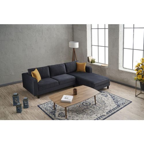 Atelier Del Sofa Kutna garnitura, Antracit, Kale Velvet Right - Anthracite slika 4