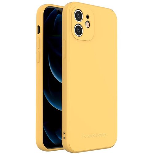 Wozinsky Color Case silikonska fleksibilna izdržljiva futrola za iPhone 12 žuta slika 1
