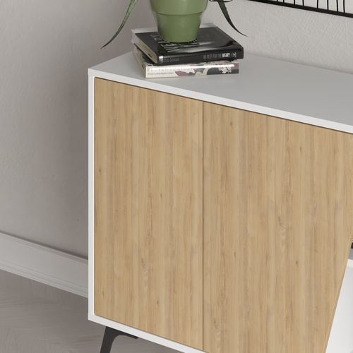 Woody Fashion Konzola, hrast Bijela boja, Fione 150 - Oak, White slika 4