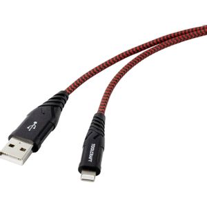 Toolcraft USB 2.0 kabel za povezivanje [1x USB 2.0 utikač A - 1x grom] 1,00 m, crno-crveni 