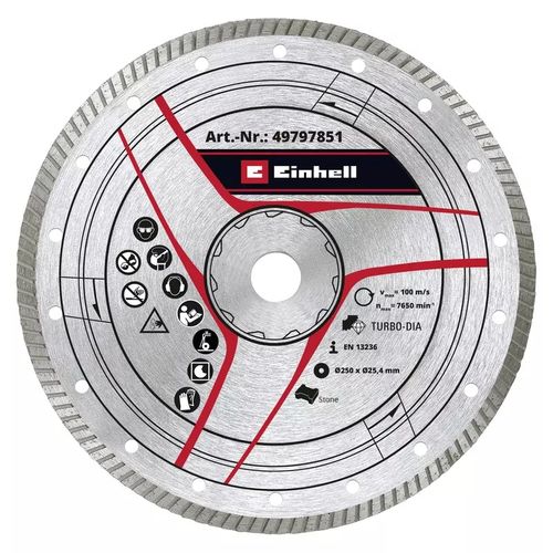 Einhell Dijamantna rezna ploča turbo 250x25.4 mm, za TE-SC 570 L slika 1