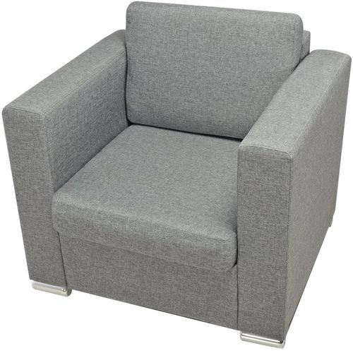 Trodijelni set sofa od tkanine svijetlosivi slika 33