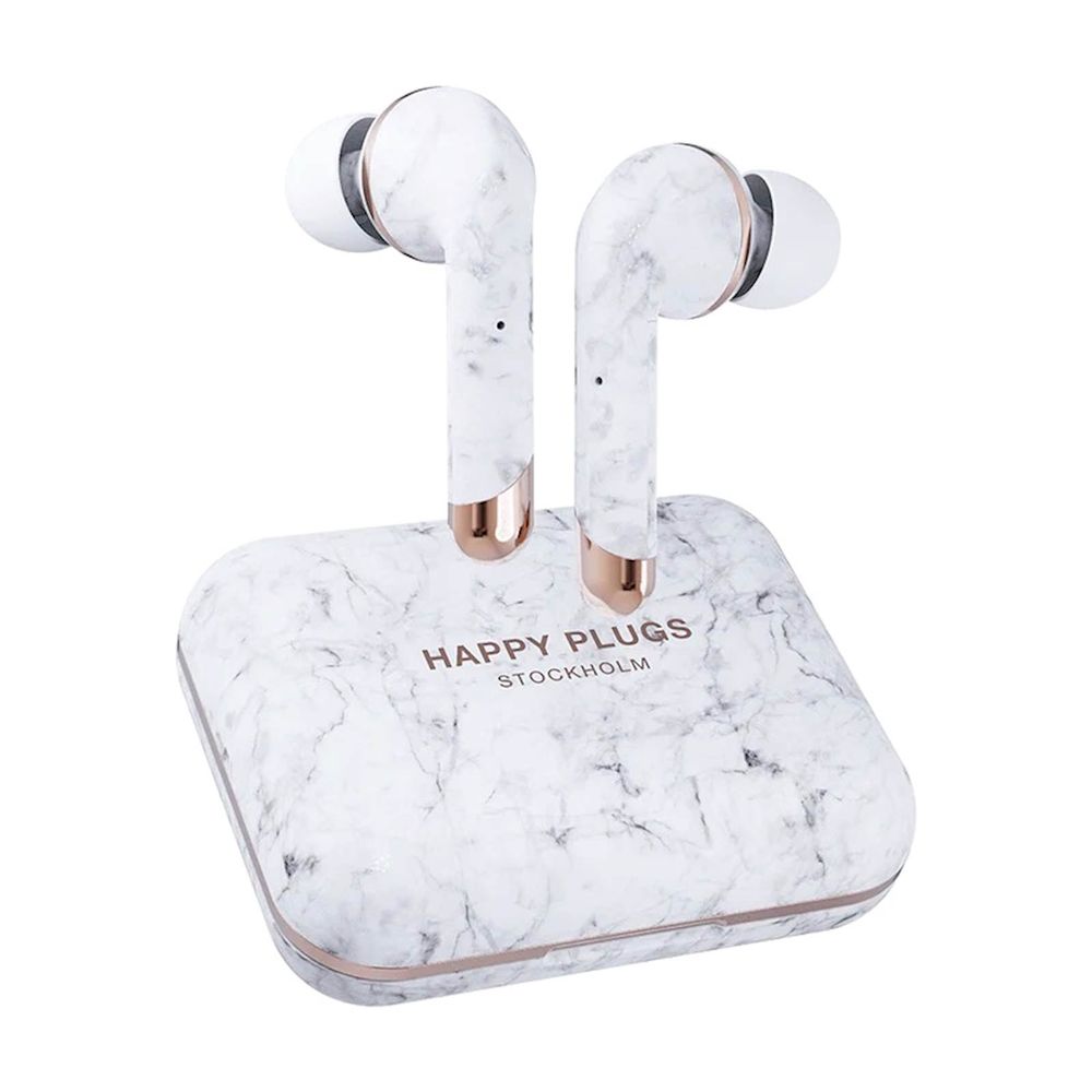 Slušalice Happy Plugs Air 1 plus TWS white marble slika 1