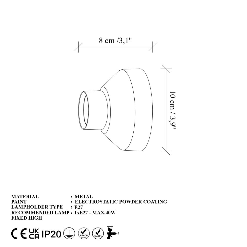 Zidna Lampa Spot - 14198, boje: Crna slika 6