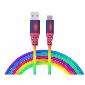 Kabel ADDA USB-209-RB, Fusion Charge+Data, USB-A na Type-C, 3.1A, pleteni, 1m dugine boje