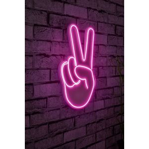 Wallity Ukrasna plastična LED rasvjeta, Victory Sign - Pink