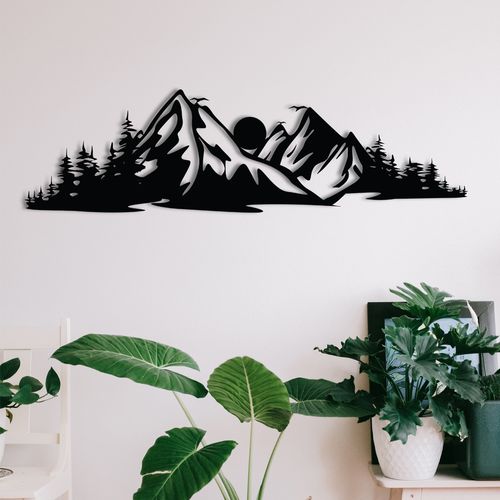 Mountain 2 Black Decorative Metal Wall Accessory slika 1