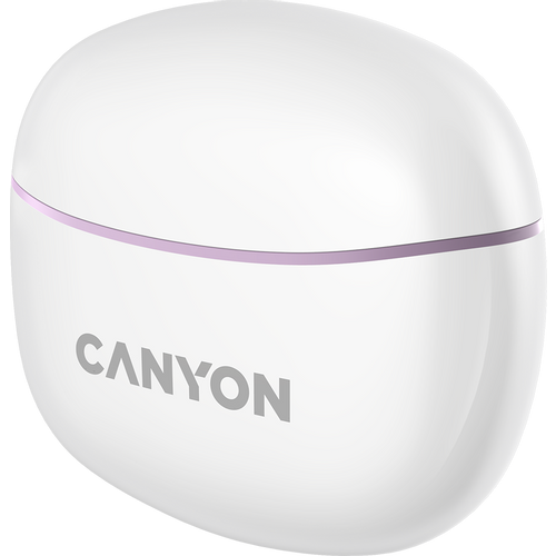 Canyon TWS-5 Bluetooth headset, with microphone, BT V5.3 JL 6983D4, Frequence Response:20Hz-20kHz, battery EarBud 40mAh*2+Charging Case 500mAh, type-C cable length 0.24m, size: 58.5*52.91*25.5mm, 0.036kg, Purple slika 4
