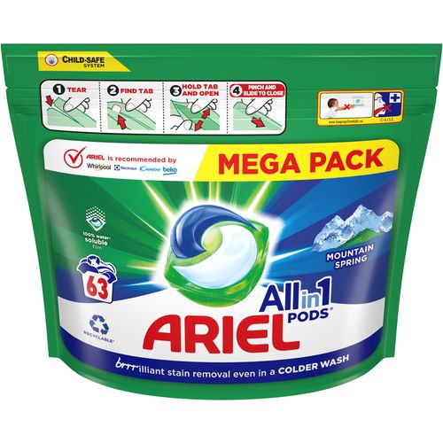 Ariel gel kapsule All-in-1 Pods megapack, 63 komada XXL slika 1