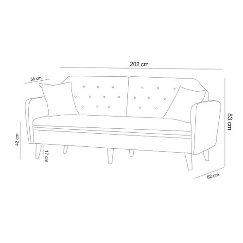 Komplet troseda na razvlačenje Atelier Del Sofa Terra-TKM06-1048 tamnoplavi slika 9