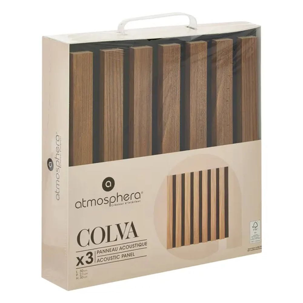 Atmosphera dekorativni zidni panel set 3/1 colva 30x30 cm dark wood, mdf slika 3