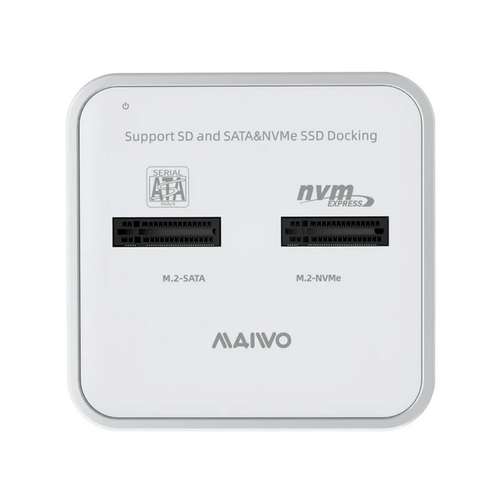 Docking station MAIWO K3016SD, Type C 3.2 na 2 x M.2 (SATA i PCIe NvMe), SD Card, beli slika 3