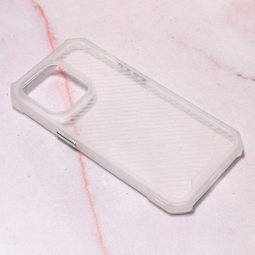Maska Carbon Crystal za iPhone 14 Pro 6.1 bela slika 1