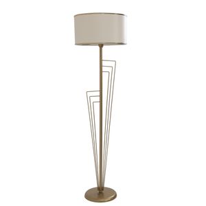 Kelebek Eskitme Lambader Silindir Finli Krem Erkametli Copper Floor Lamp