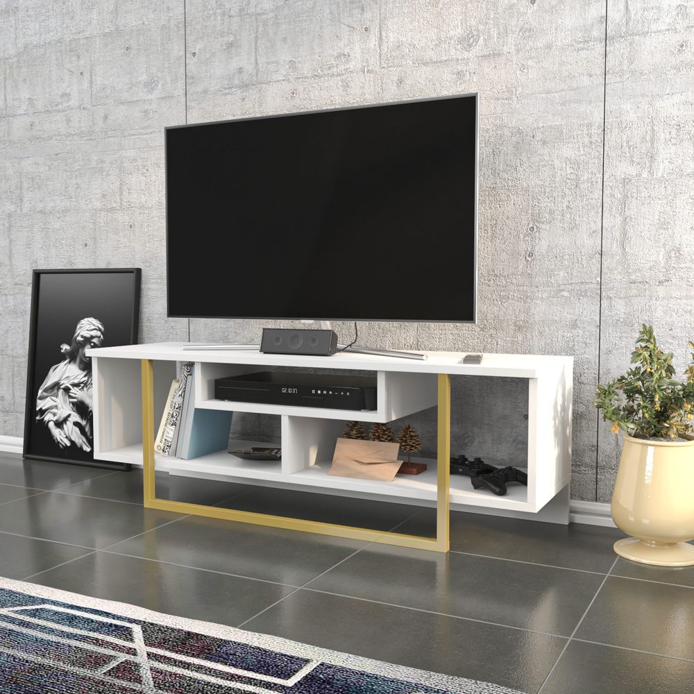 TV Stalak Asal 120 - Zlatna i Bijela slika 3