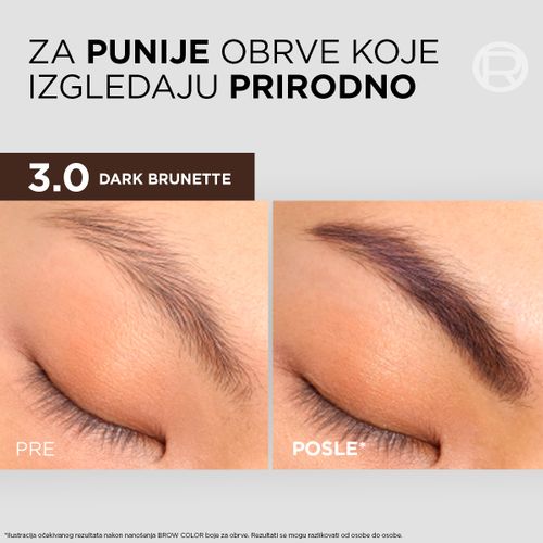 L'Oréal Paris Brow Color polutrajna boja za obrve 3.0 Dark Brunette​ slika 4