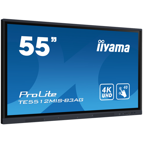 IIyama TE5512MIS-B3AG is an exceptional 4K UHD interactive display designed by iiyama to enhance collaboration, communication, and engagement. With key features like Zero Airgap LCD screen eliminating parallax, PureTouch-IR, iiWare 10 with Android 11. slika 2