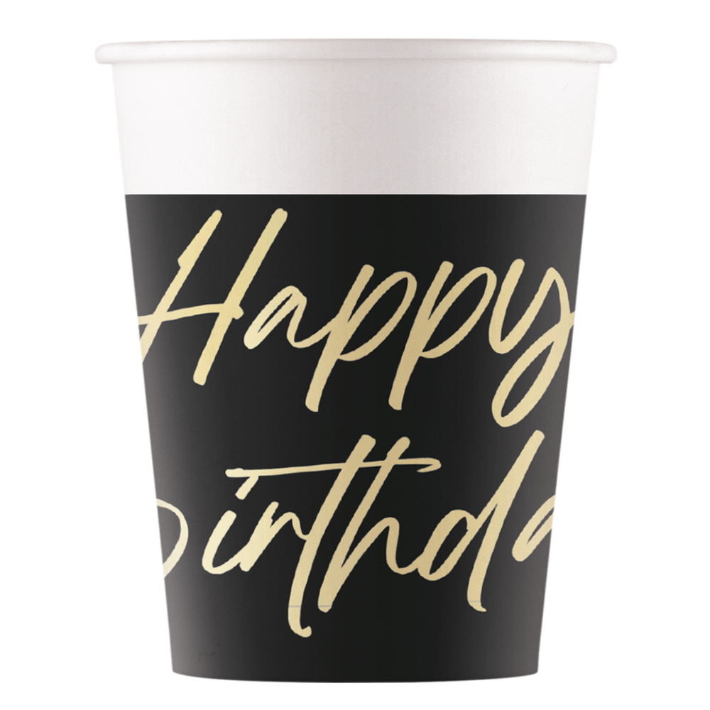 Papirne čaše za rođendan Happy Birthday, 200ml, 8 komada slika 1