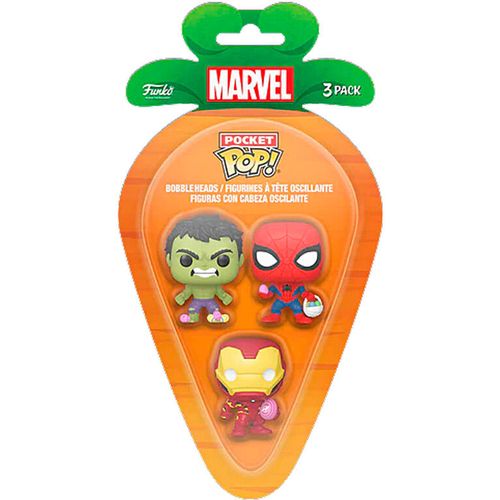 Carrot Pocket POP blister 3 figures Marvel Spiderman Hulk Iron Man slika 1