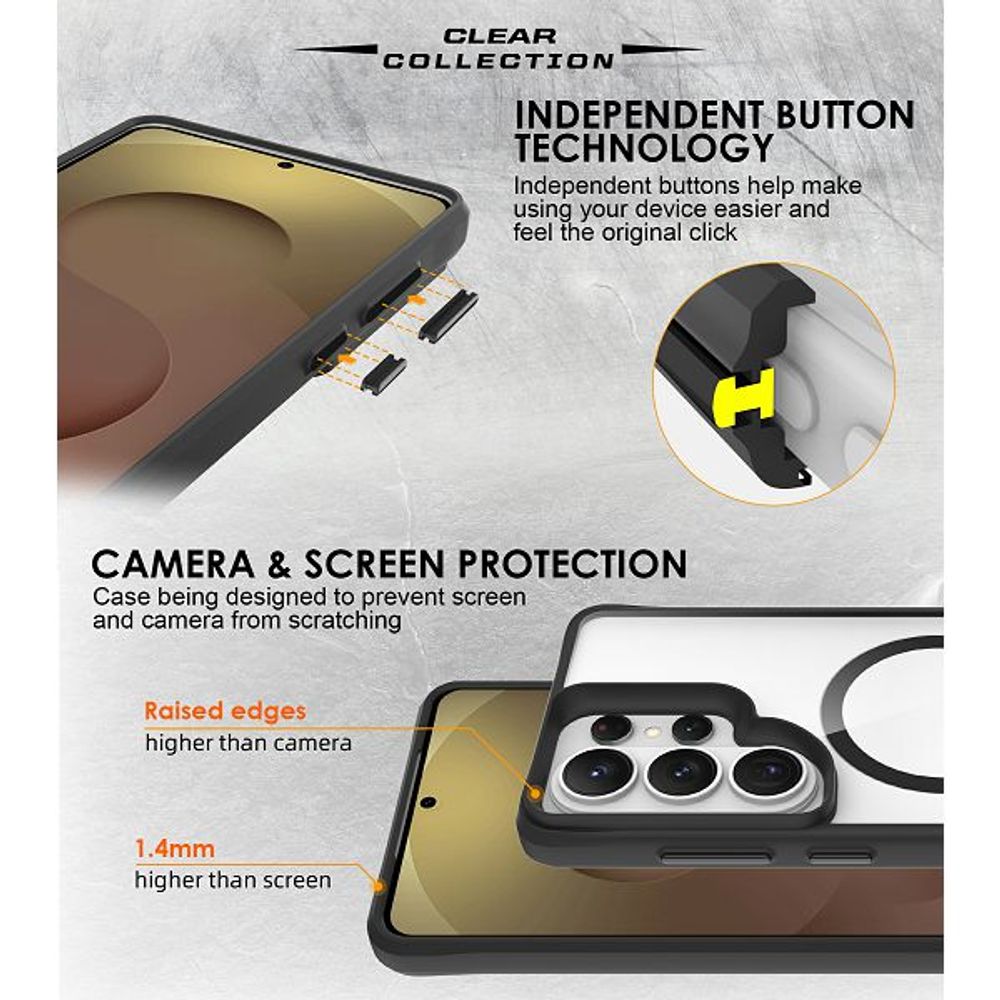 MM TPU SAM GALAXY S26 ULTRA - DROP-PROOF COMBAT X BLACK-BLUE MAGSAFE SLIM slika 4