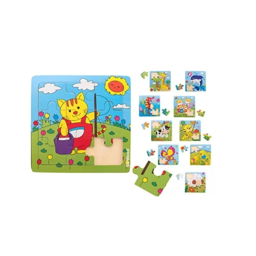 GLOBO Male drvene puzzle slika 1