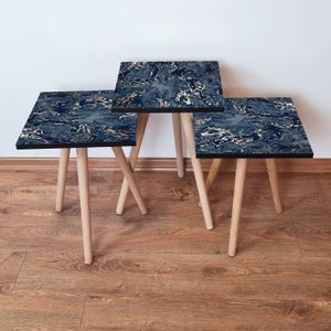 Nesting Table 3Shp278 - Set od 3 komada u boji: mornarsko plava, siva, bež