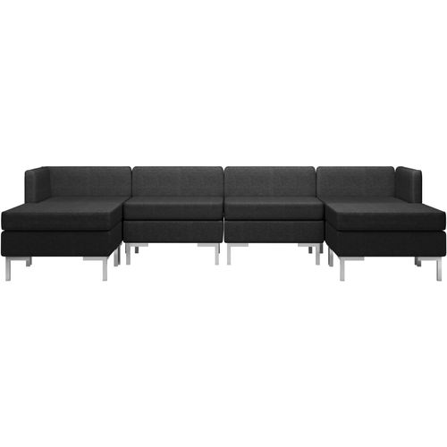 6-dijelni set sofa od tkanine crni slika 3