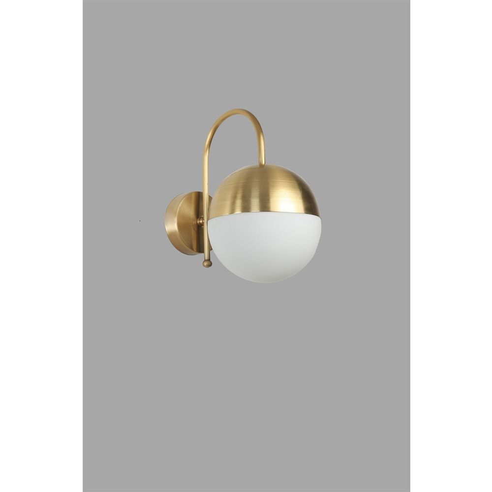 Zidna Lampa Küre Aplik u Eskitme Stilu s Bijelim Staklom i White Gold Finišem slika 4