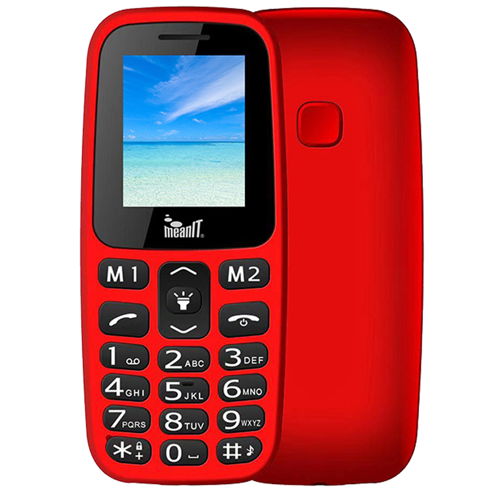MeanIT Mobilni telefon, 1.77" zaslon, Dual SIM, BT, SOS tipka - VETERAN I MOBILNI TELEFON-CRVENI slika 1
