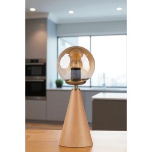 Opviq Stolna lampa 828, med, zlatna, hrast