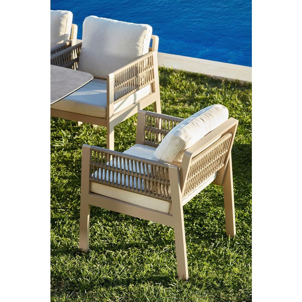Toscana Keramički Bež Vrtni Sto i Stolice Set (8 Komada) slika 5