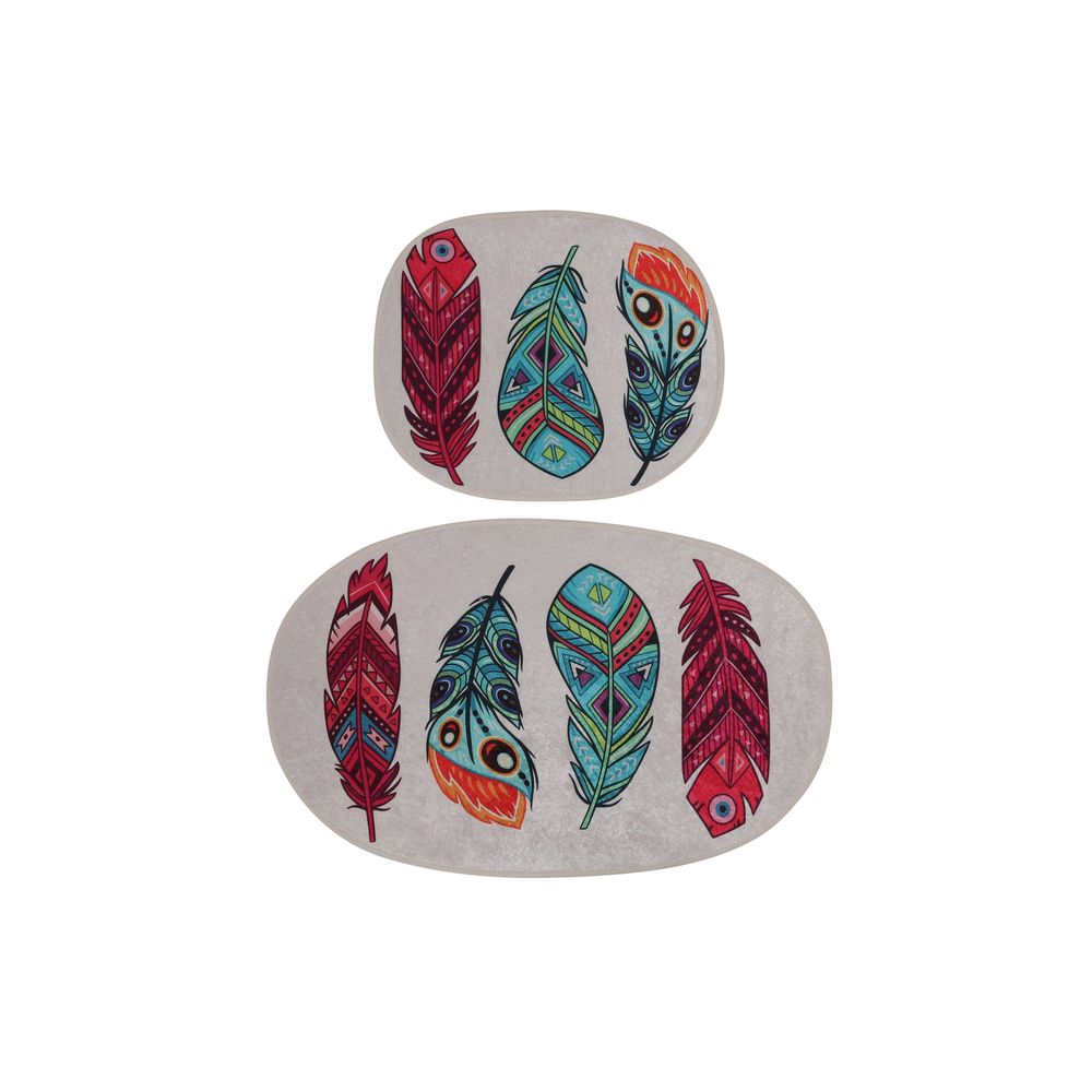Set Kupatilskih Prostirki Feather DJT Multicolor (2 Komada) slika 4