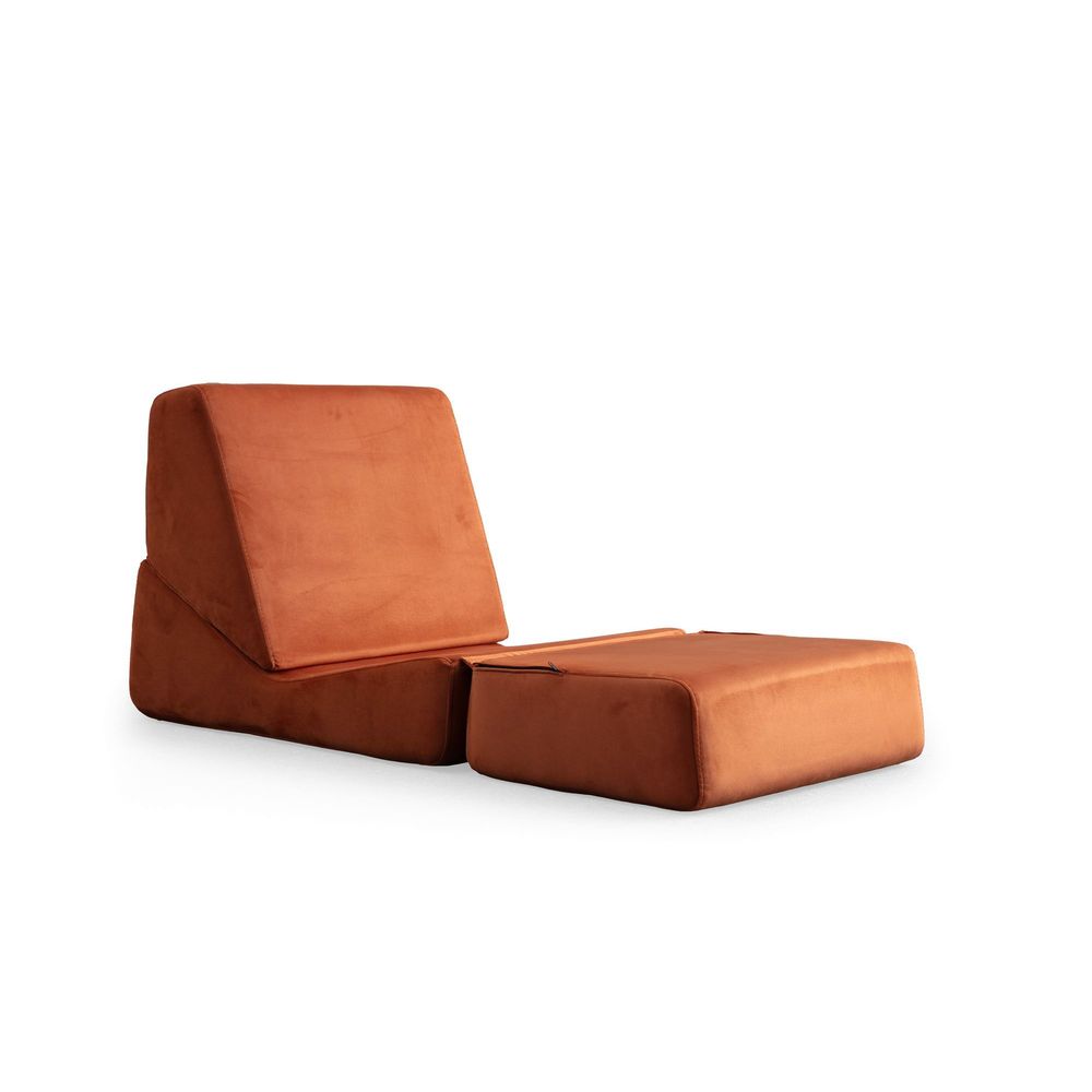 Origami Pretvorni - Narandžasti Sofa-Krevet za Jednu Osobu slika 5