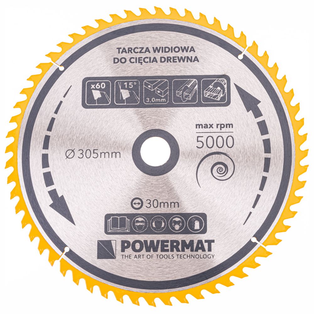 Karbidna lista pile za drvo 305x30 60z TDD-305x30x60Z slika 3
