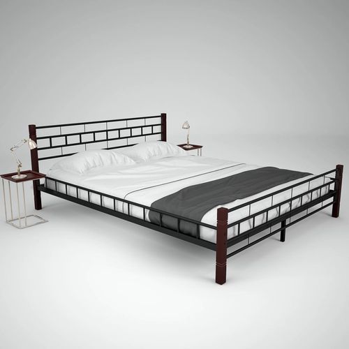 275648 Bed with Memory Foam Mattress Black Metal 160x200 cm(246736+241075) slika 28