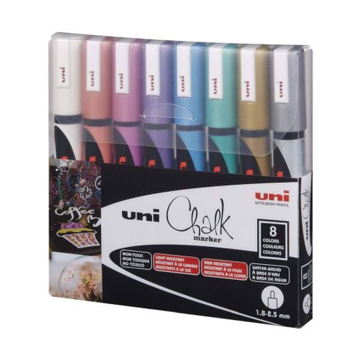 UNI POSCA marker pwe-5m kreda metallic 8c set slika 1