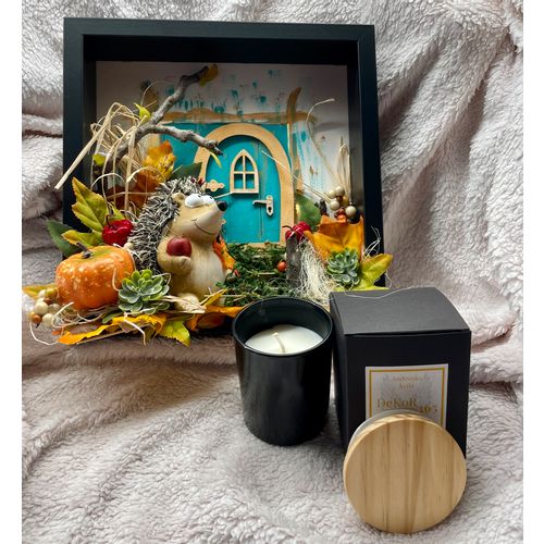 7 seas 365 ukrasni dekor Okvir jeseni s ježom s mirisnom svijećom slika 1