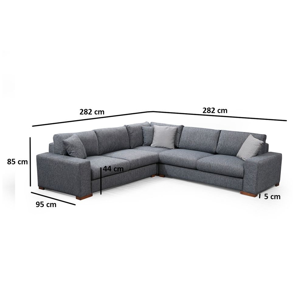 Ugaona garnitura Loop 7 u antracit boji slika 10