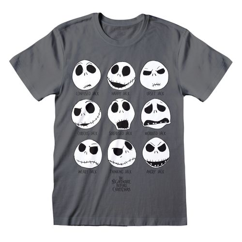 Unisex Majica Kratkih Rukava The Nightmare Before Christmas Many Faces Tamno sivo XXL slika 1