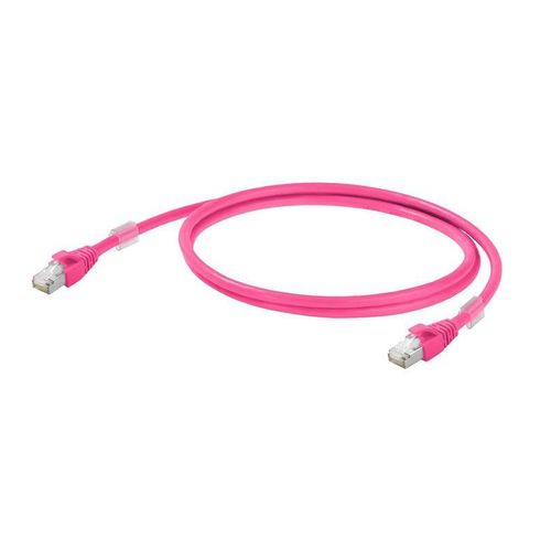 Weidmüller 1201270002 RJ45 mrežni kabel, Patch kabel cat 6a S/FTP 0.20 m magenta UL certificiran 1 St. slika 3