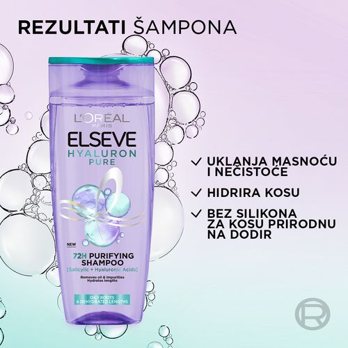 L’Oréal Paris Elseve Hyaluron pure šampon za dehidriranu kosu koja se brzo masti 250ml slika 2