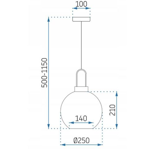 TOOLIGHT Stropna viseća svjetiljka staklena kugla 25cm APP630-1CP slika 12