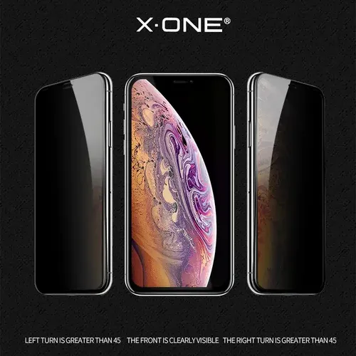 X-ONE Full Cover Extra Strong Privacy kaljeno staklo - za iPhone 15 (puno ljepilo) crno slika 2