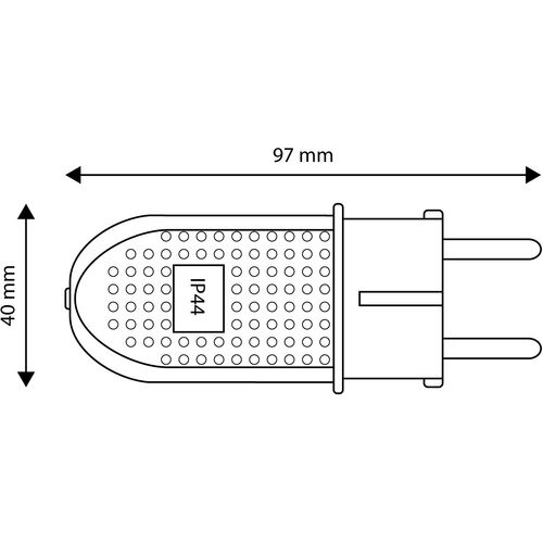 Utikač s uzemljenjem IP44 crn slika 2