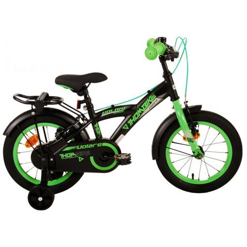 Dječji bicikl s dvije ručne kočnice Volare Thombike 14" crno-zeleni slika 1