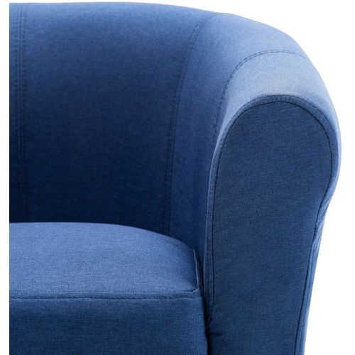 2-dijelni set fotelje i taburea od tkanine plavi slika 23