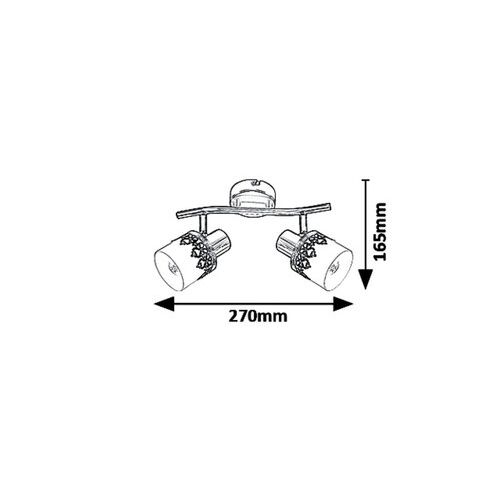 Rabalux Lacey spot E14 2X MAX 40W bla/whi/hrom slika 2