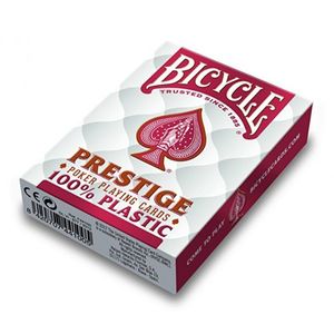Bicycle karte za poker “PRESTIGE” 100% plastika jumbo index, crvene